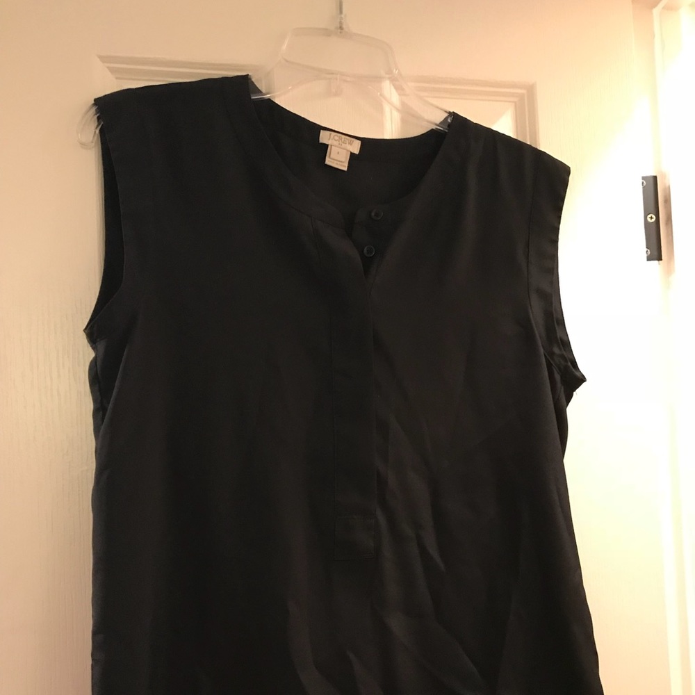 Black sleeveless J. Crew top
